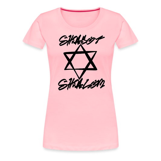 Shabbat Shalom Graffiti Star Women’s Premium T-Shirt - pink