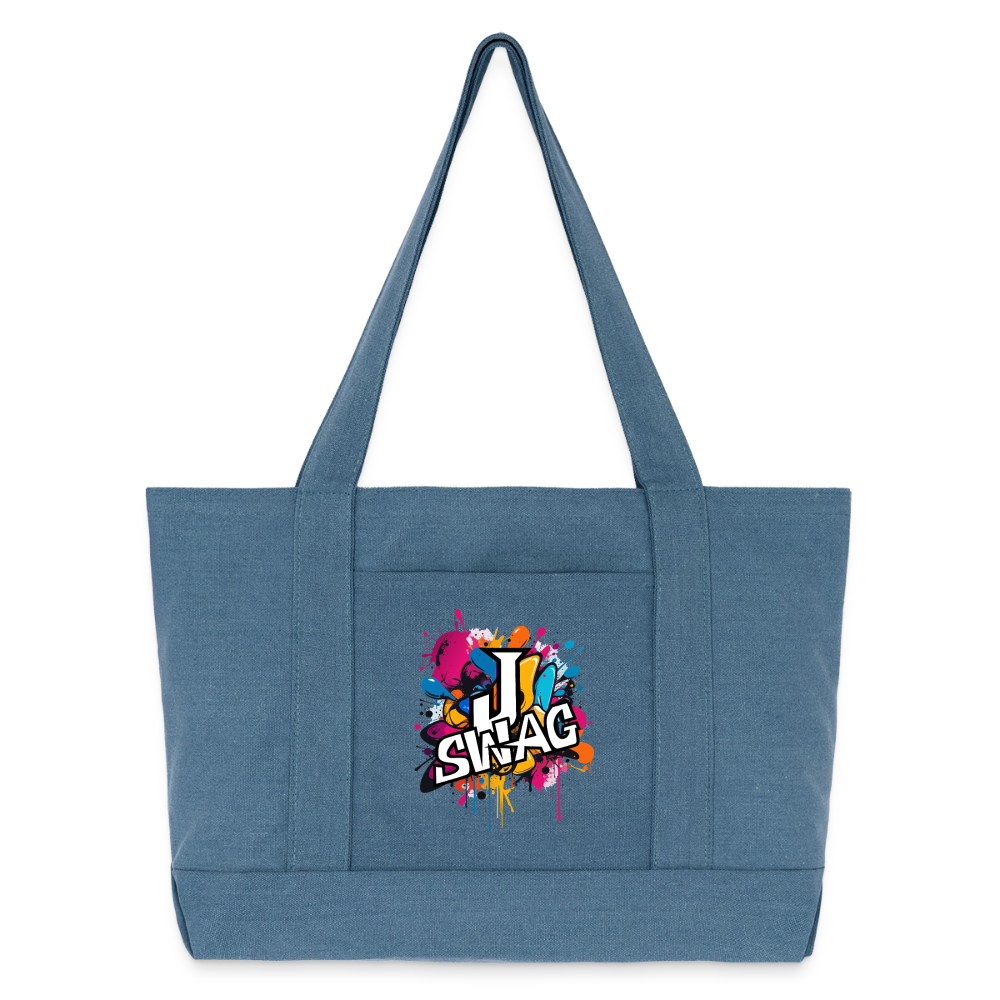 Jswag Logo  Cotton Pigment Dyed Tote Bag - denim