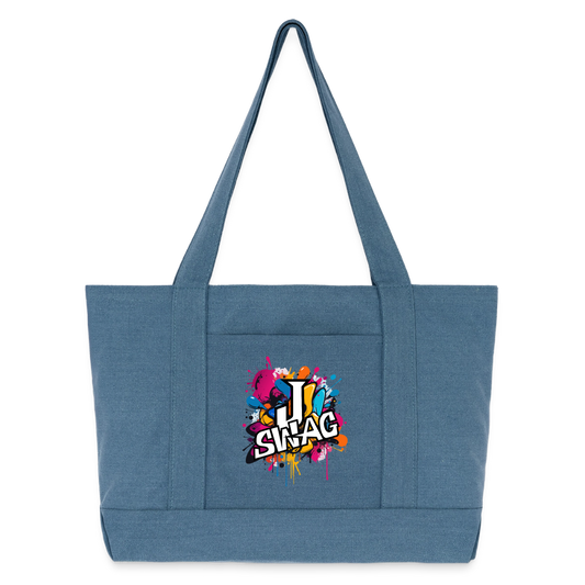 Jswag Logo  Cotton Pigment Dyed Tote Bag - denim