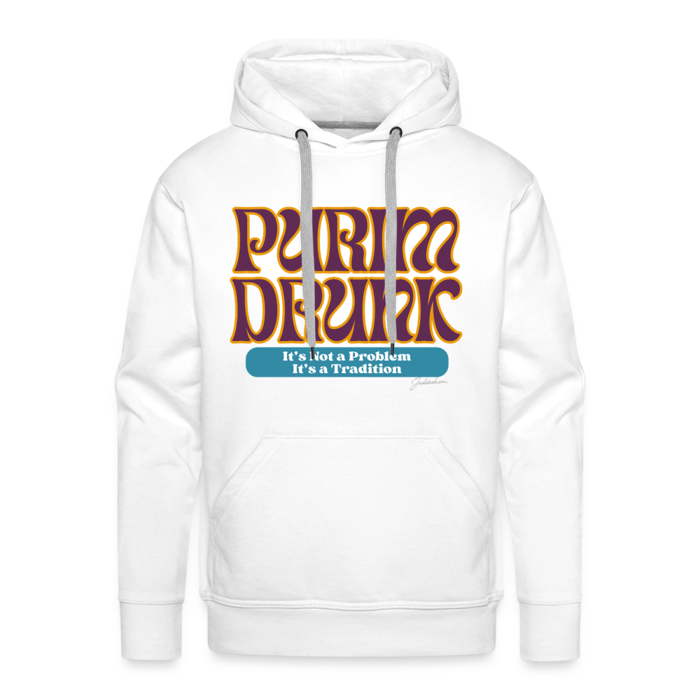Purim Drunk Men’s Premium Hoodie - white