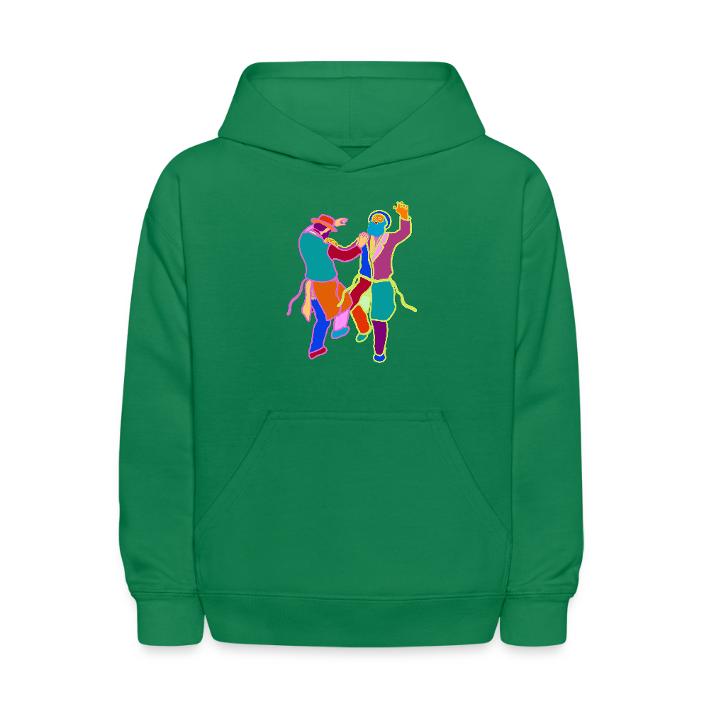 Colorful Dancing Rabbis Kids' Hoodie - kelly green
