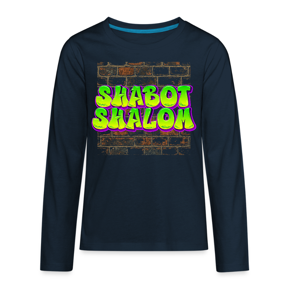 Shabot Shalom Brick 770 Graffiti Kids' Premium Long Sleeve T-Shirt - deep navy