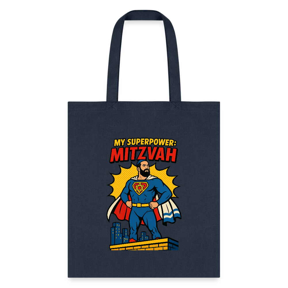 My Superpower: Mitzvah Tote Bag - navy