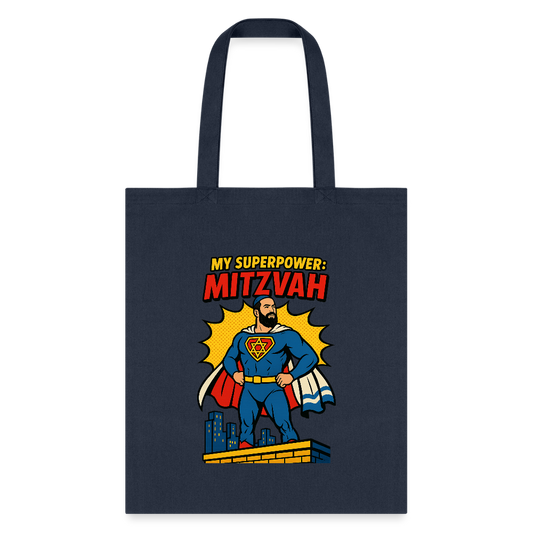 My Superpower: Mitzvah Tote Bag - navy