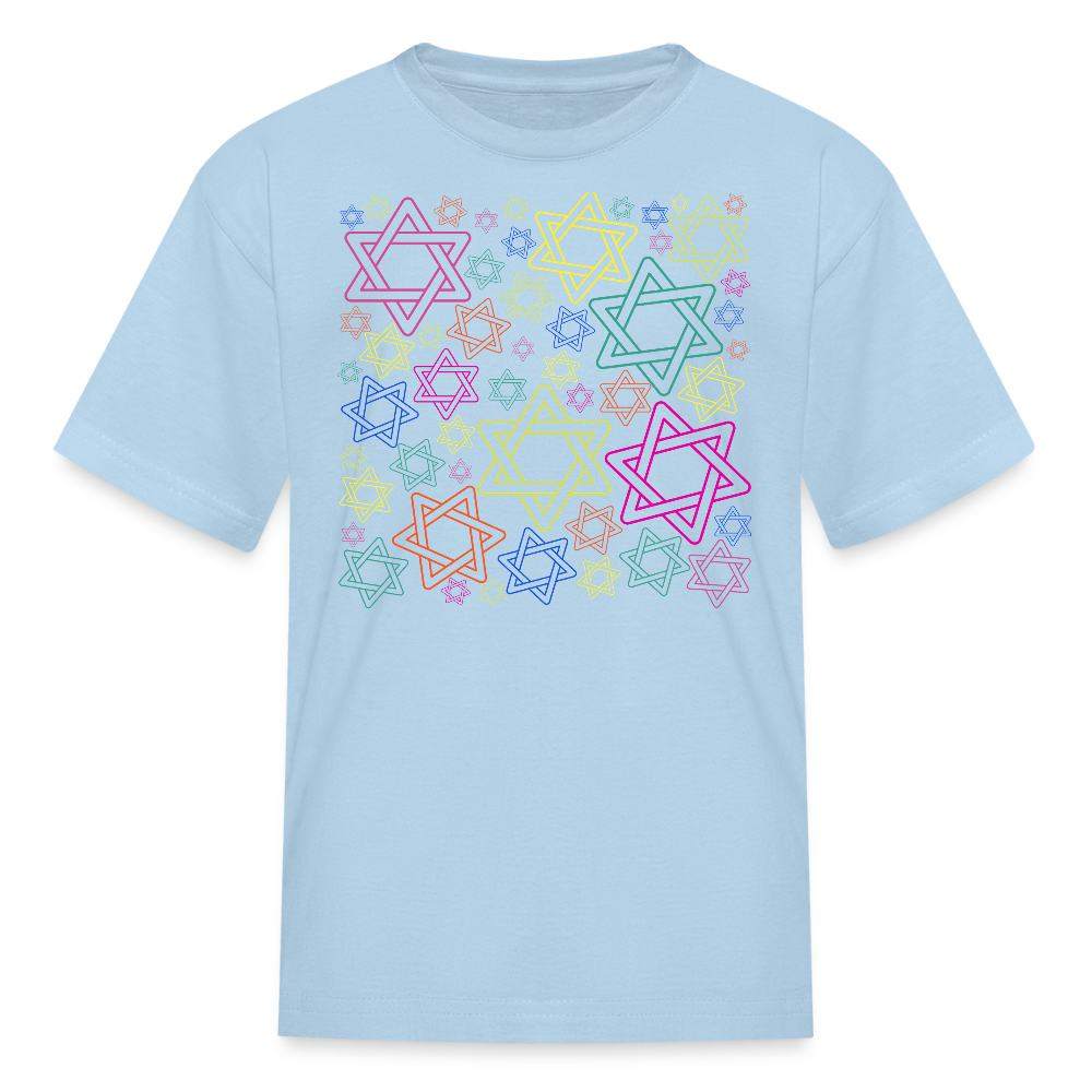 Neon Star of David Festival Kids' T-Shirt - powder blue