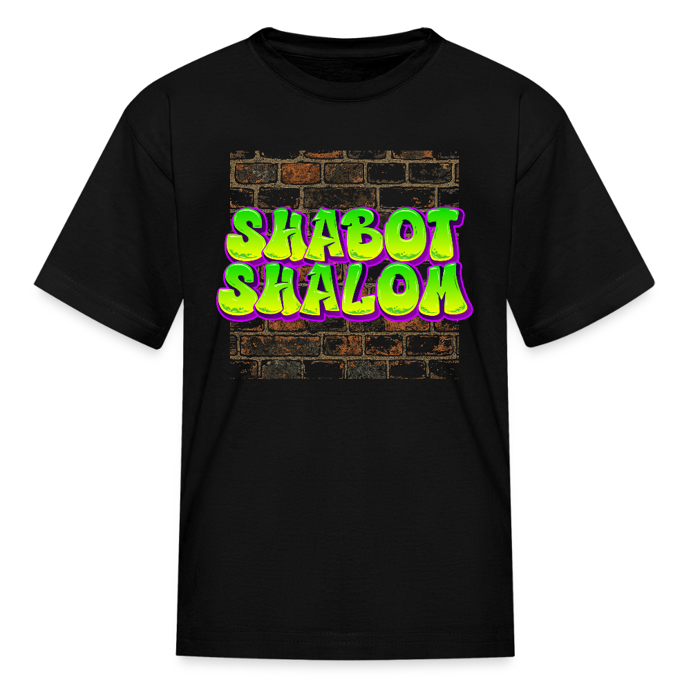 Shabot Shalom Brick 770 Graffiti Kids' T-Shirt - black