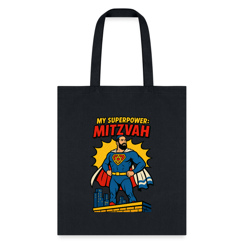 My Superpower: Mitzvah Tote Bag - black