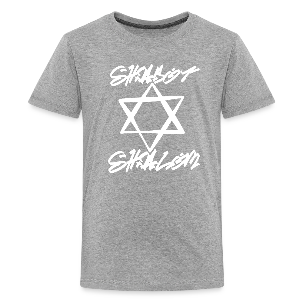 Shabbat Shalom Graffiti Light Star Kids' Premium T-Shirt - heather gray