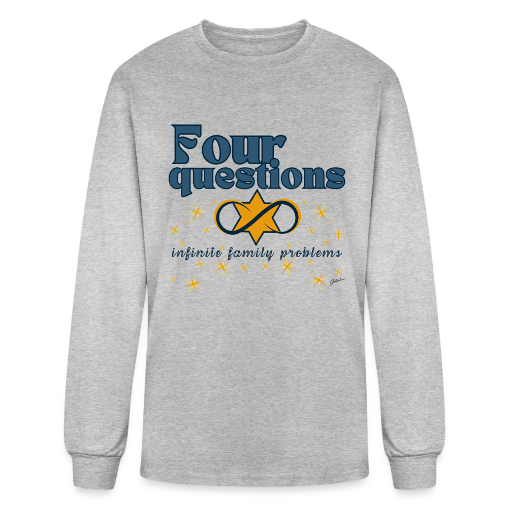 Four Questions Men's Long Sleeve T-Shirt - heather gray