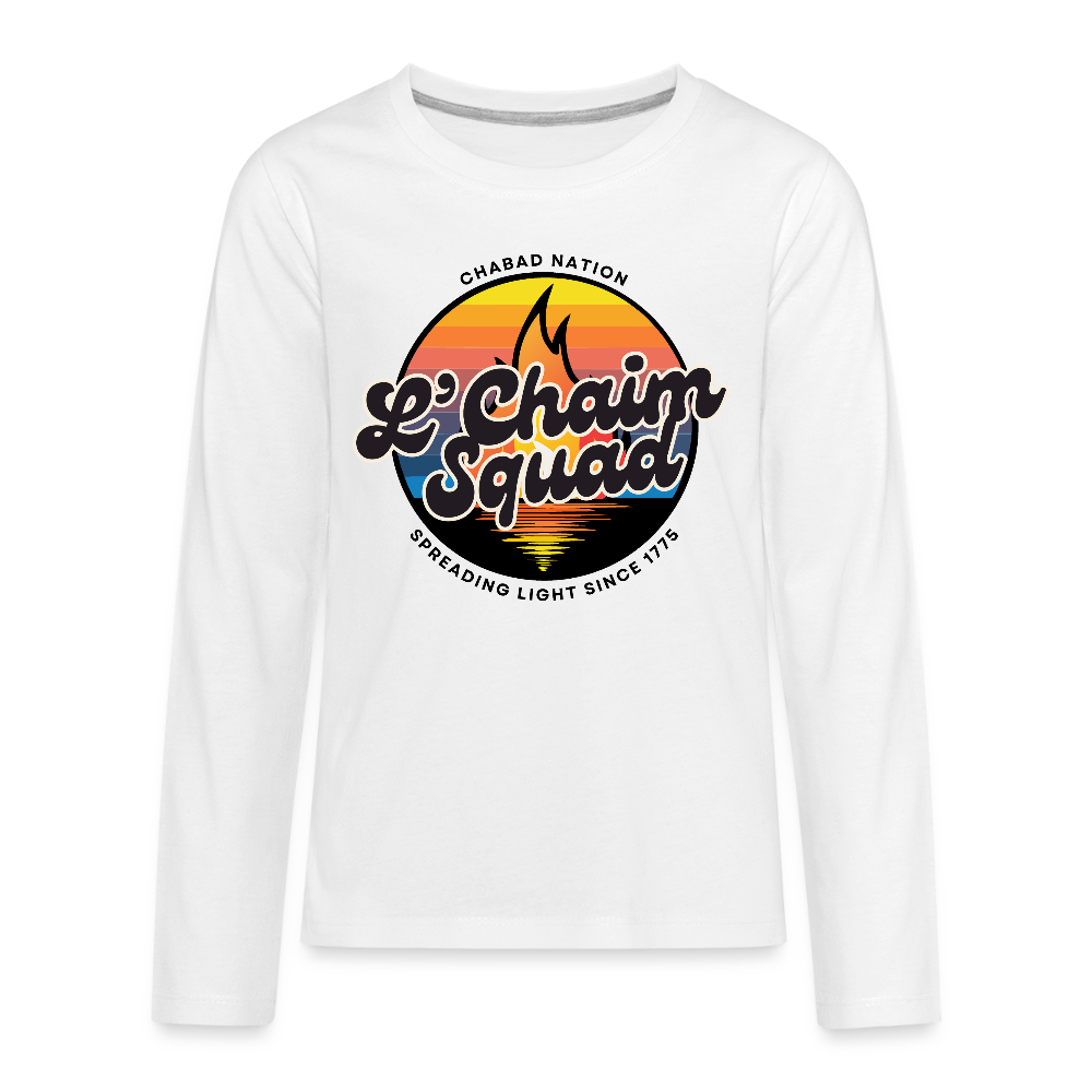 L’Chaim Squad – Spreading Light Kids' Premium Long Sleeve T-Shirt - white
