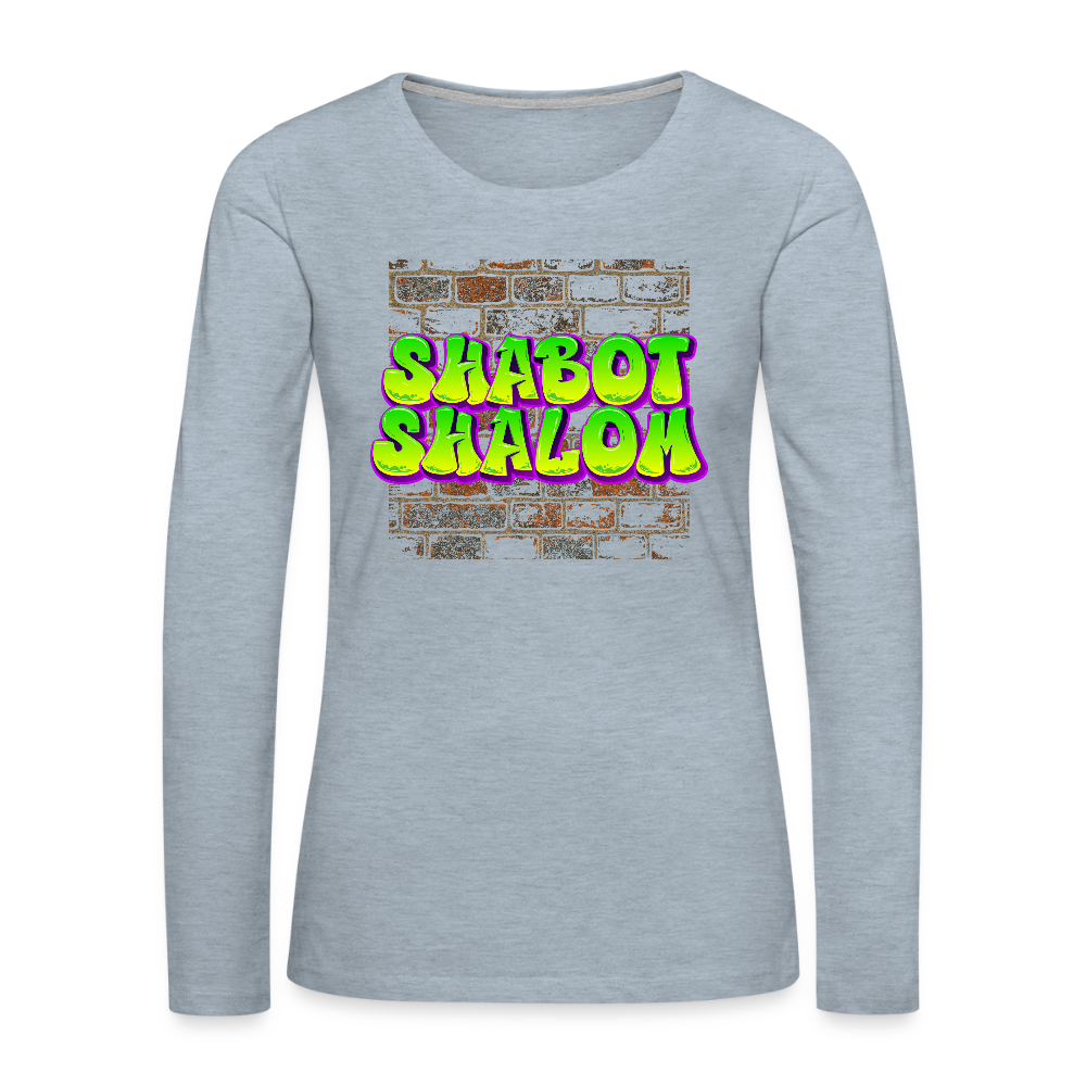 Shabot Shalom Brick 770 Graffiti Women's Premium Long Sleeve T-Shirt - heather ice blue