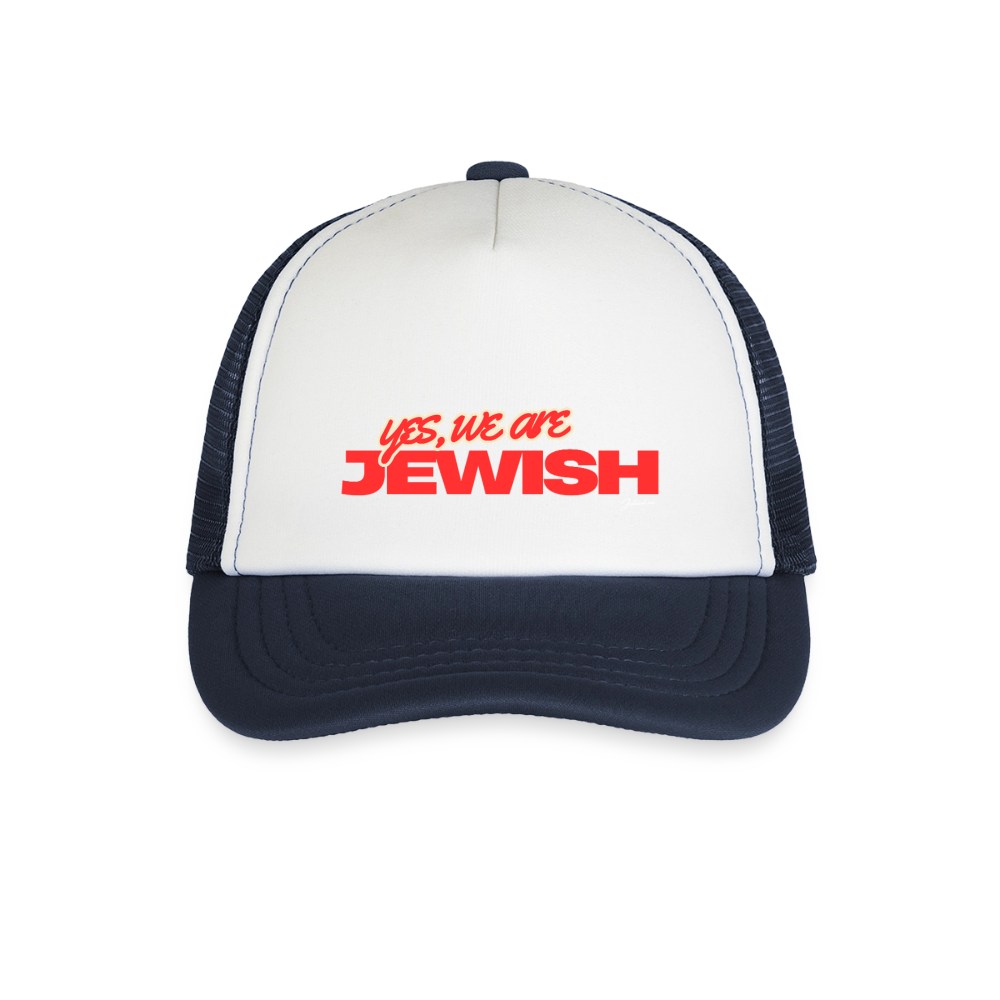 Kid's Trucker Cap - white/navy