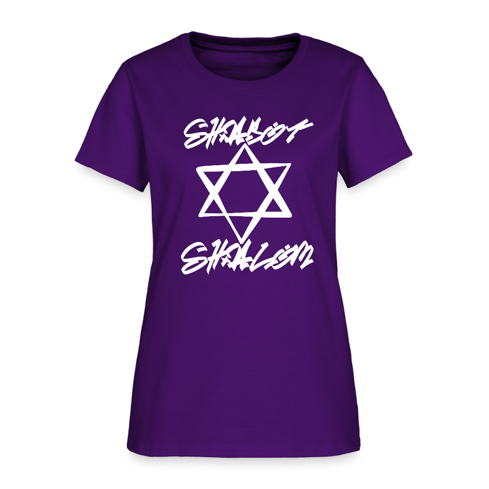 Shabbat Shalom Graffiti Light Star Women's T-Shirt - purple