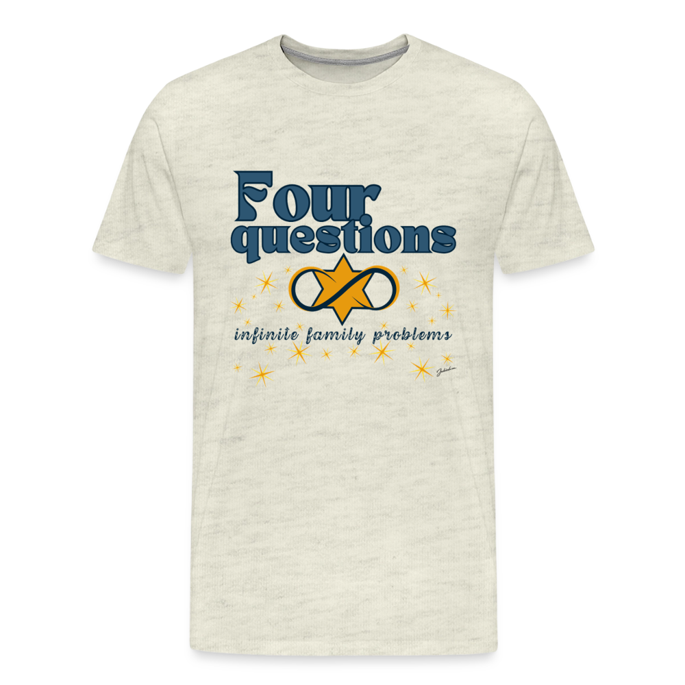 Four Questions Men's Premium T-Shirt - heather oatmeal