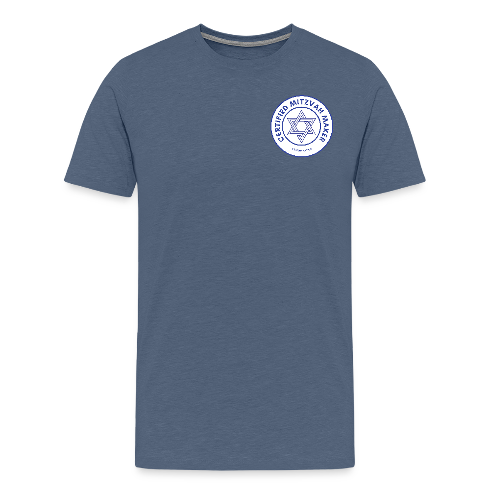 Certified Mitzvah Maker Badge Men's Premium T-Shirt - heather blue