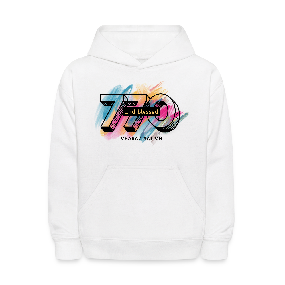 770 And Blessed Kids' Hoodie - white