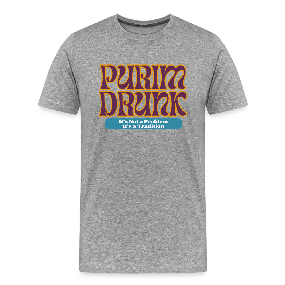 Purim Drunk Men's Premium T-Shirt - heather gray