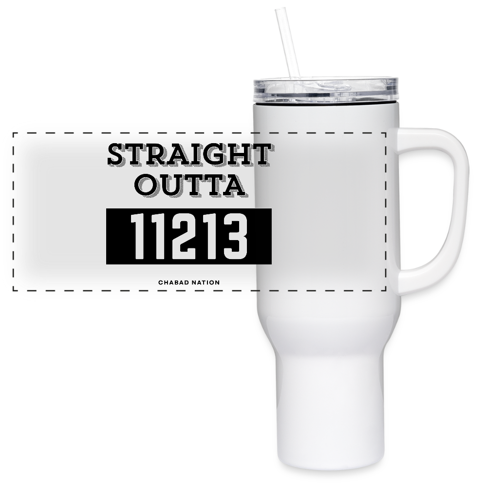 Straight Outta 11213 -40 oz Travel Tumbler - white