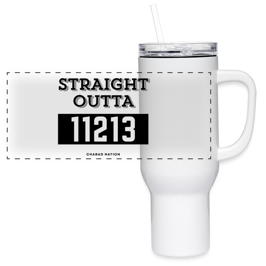Straight Outta 11213 -40 oz Travel Tumbler - white