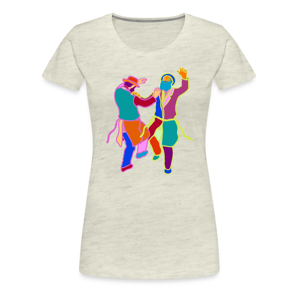 Colorful Dancing Rabbis Women’s Premium T-Shirt - heather oatmeal
