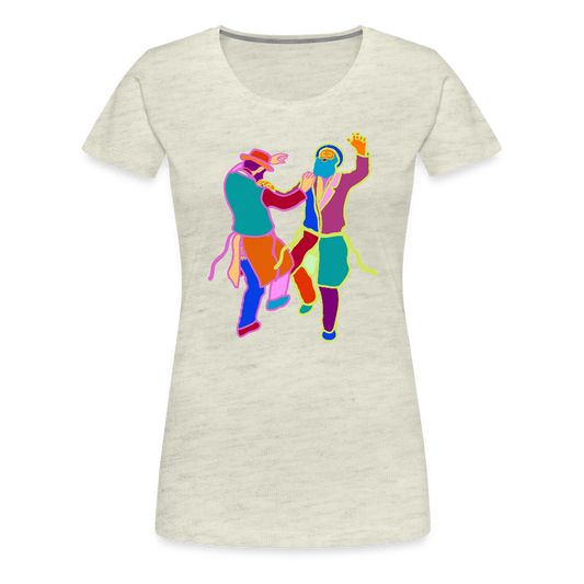 Colorful Dancing Rabbis Women’s Premium T-Shirt - heather oatmeal