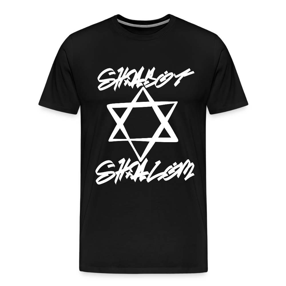 Shabbat Shalom Graffiti Light Star Men's Premium T-Shirt - black