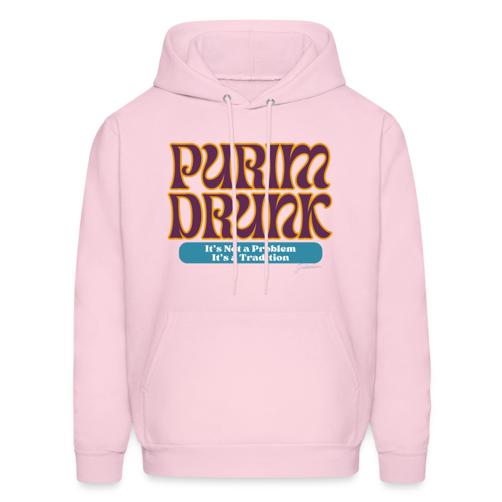 Purim Drunk Men's Hoodie - pale pink