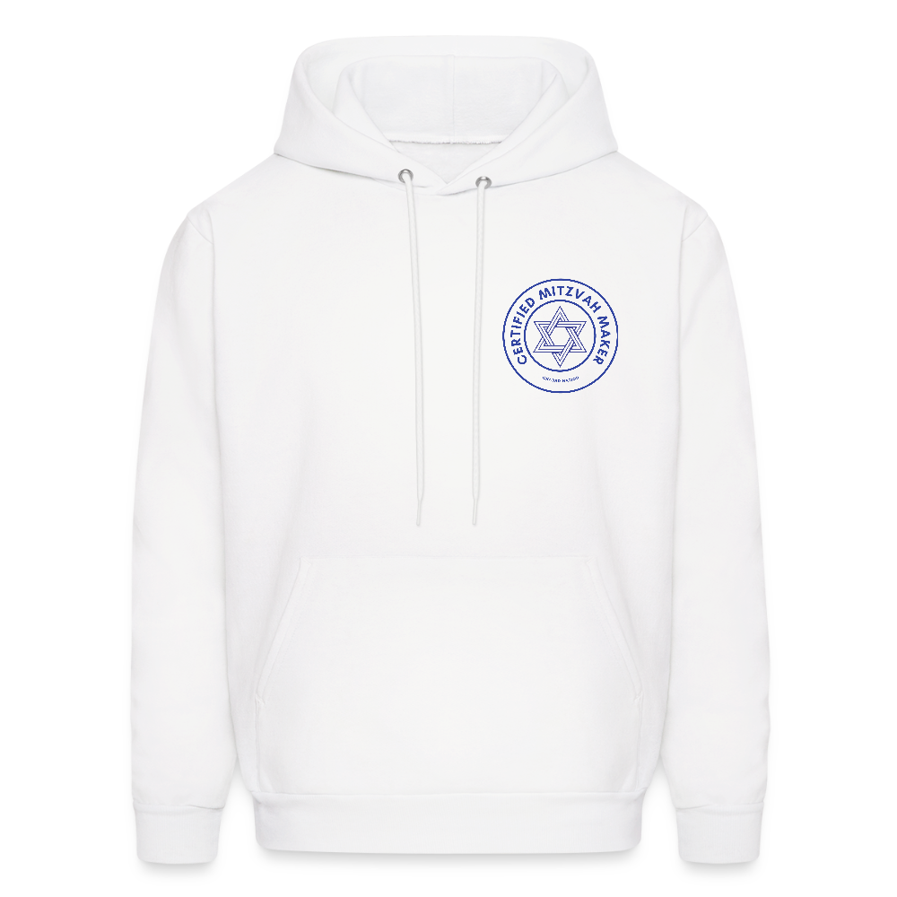 Certified Mitzvah Maker Badge Men's Hoodie - white