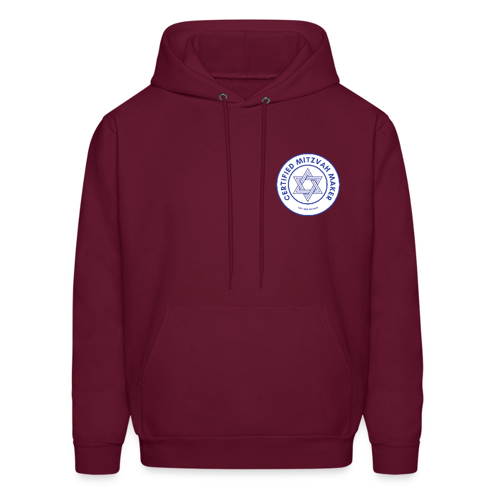 Certified Mitzvah Maker Badge Men's Hoodie - burgundy