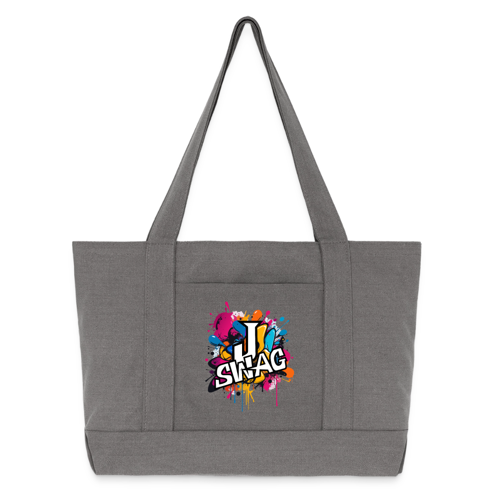 Jswag Logo  Cotton Pigment Dyed Tote Bag - charcoal grey