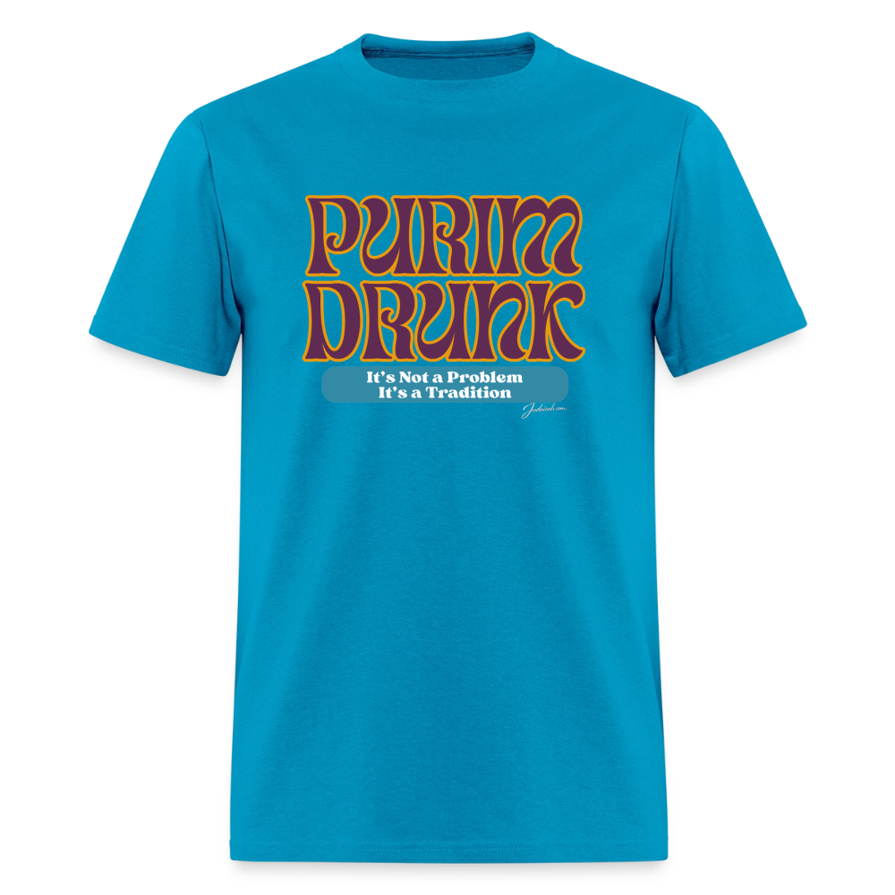 Purim Drunk Men's T-Shirt | GILDAN 5000 - turquoise