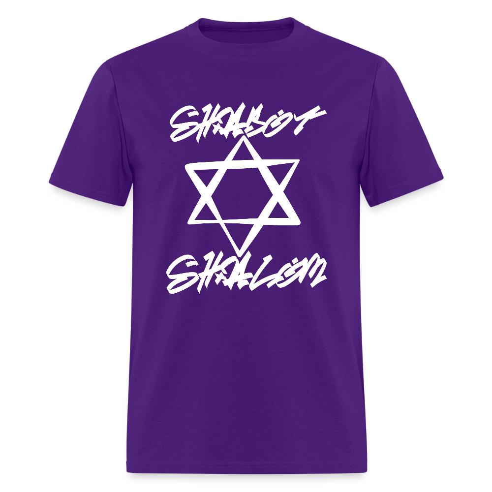 Shabbat Shalom Graffiti Light Star Men's T-Shirt | GILDAN 5000 - purple