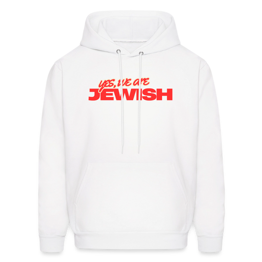 Yes, We're Jewish Men's Hoodie - white