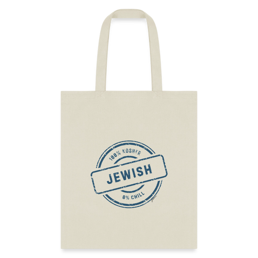 100% Jewish Tote Bag - natural