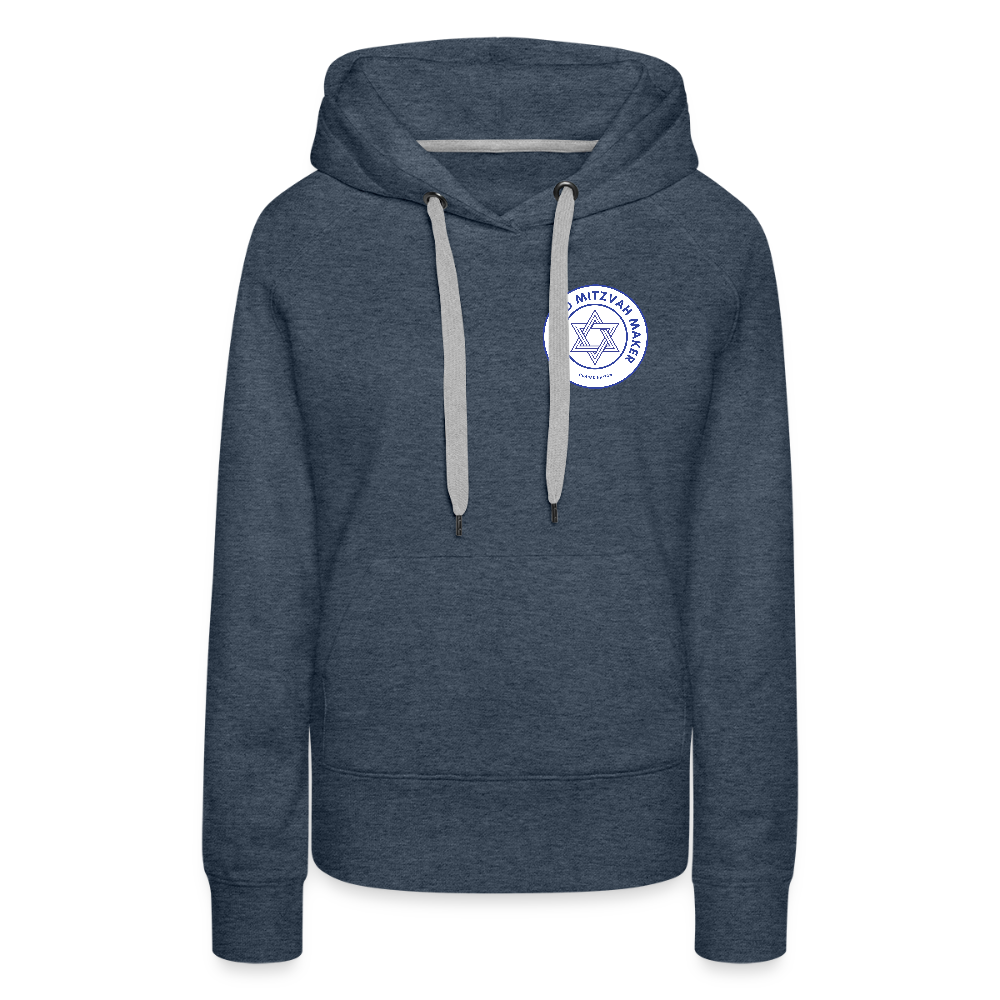 Certified Mitzvah Maker Badge Women’s Premium Hoodie - heather denim
