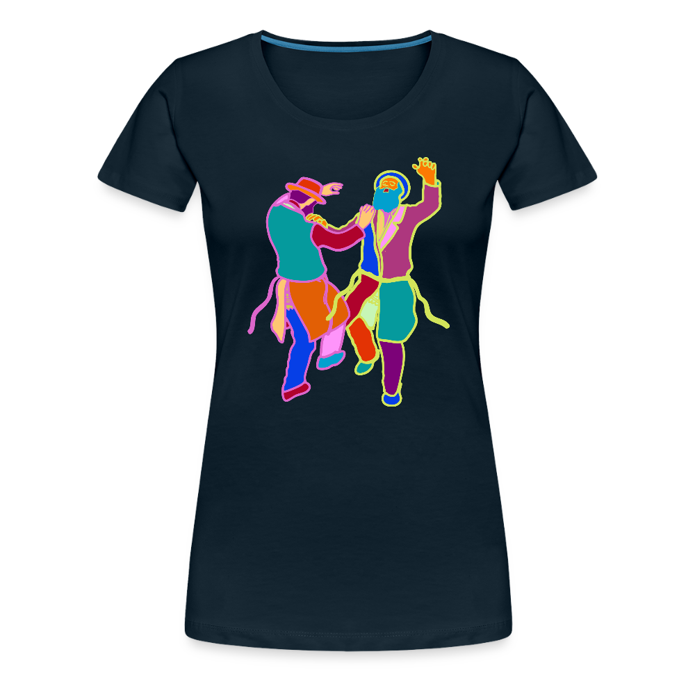 Colorful Dancing Rabbis Women’s Premium T-Shirt - deep navy