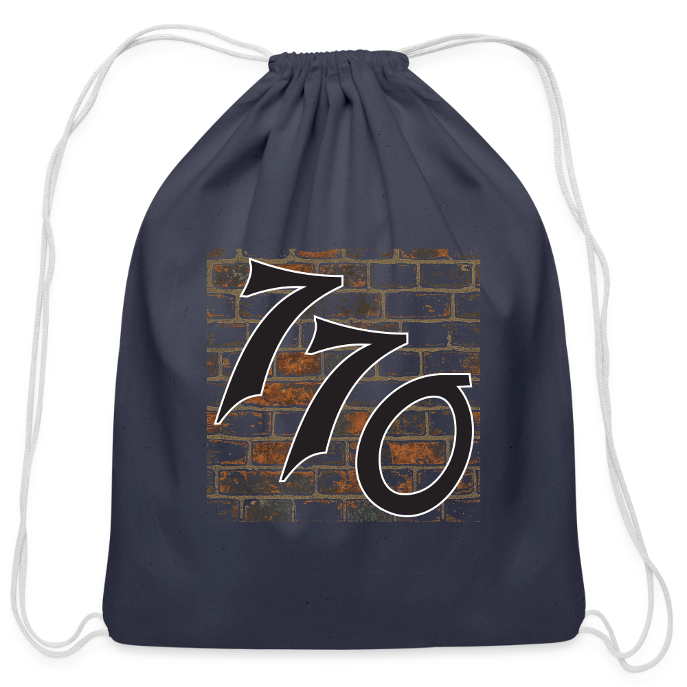 770 Brick Wall Cotton Drawstring Bag - navy