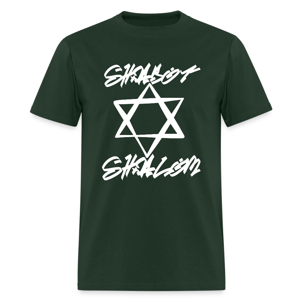Shabbat Shalom Graffiti Light Star Men's T-Shirt | GILDAN 5000 - forest green