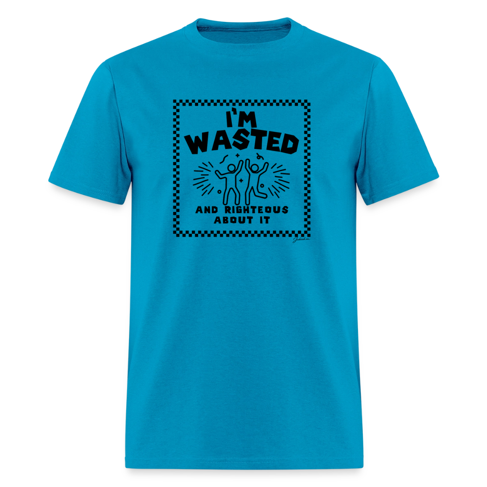 Wasted & Righteous Men's T-Shirt | GILDAN 5000 - turquoise