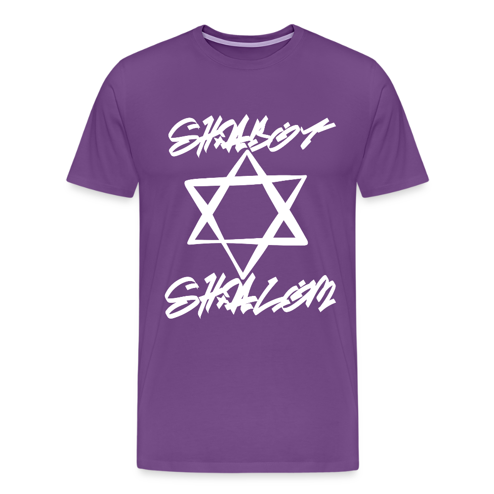 Shabbat Shalom Graffiti Light Star Men's Premium T-Shirt - purple