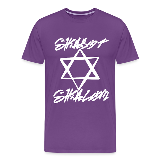 Shabbat Shalom Graffiti Light Star Men's Premium T-Shirt - purple