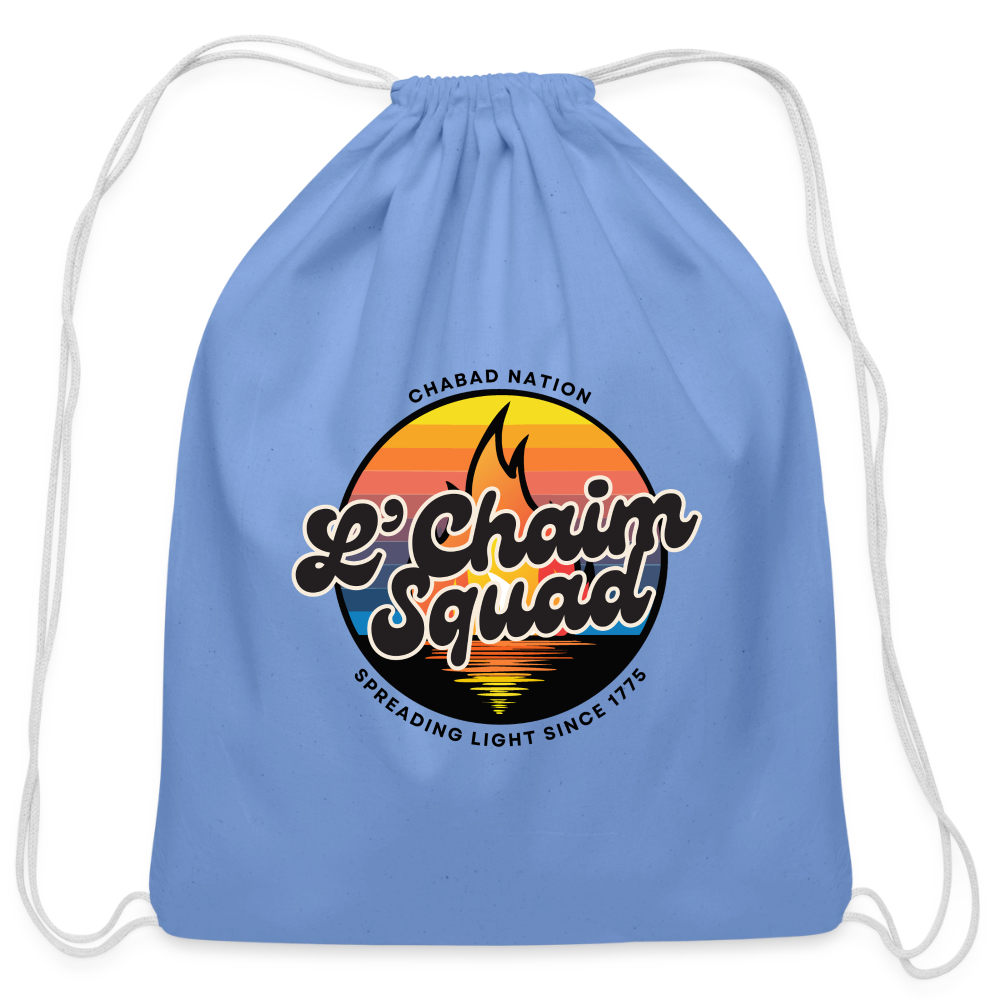 L’Chaim Squad – Spreading Light Cotton Drawstring Bag - carolina blue