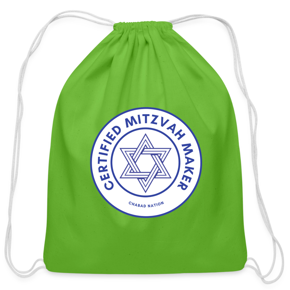 Certified Mitzvah Maker Cotton Drawstring Bag - clover