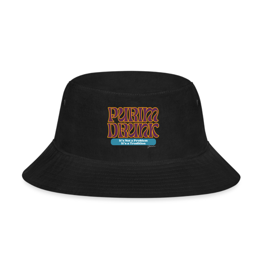 Purim Drunk Bucket Hat - black