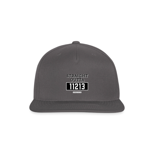 Straight Outta 11213 Snapback Baseball Cap - dark grey