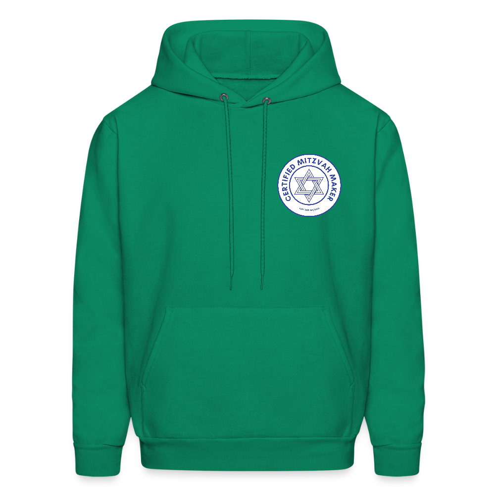 Certified Mitzvah Maker Badge Men's Hoodie - kelly green