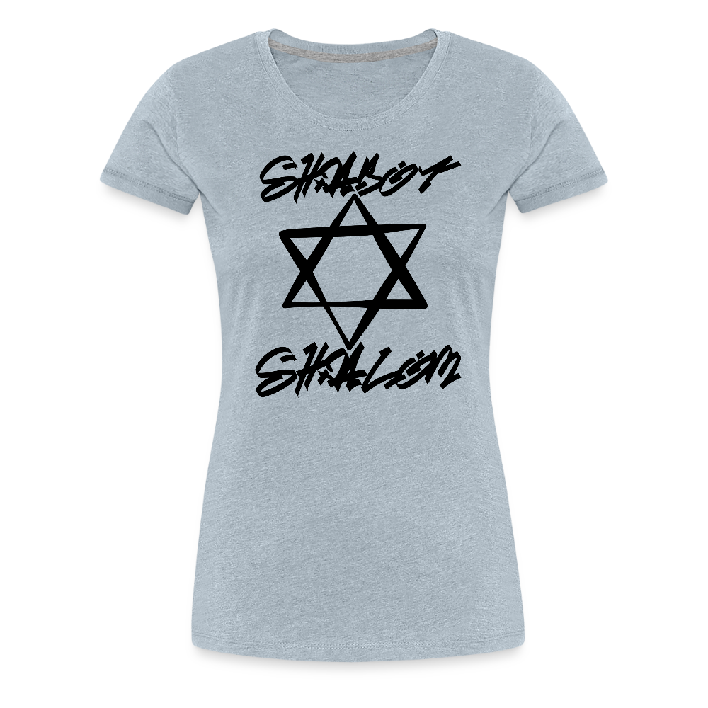 Shabbat Shalom Graffiti Star Women’s Premium T-Shirt - heather ice blue