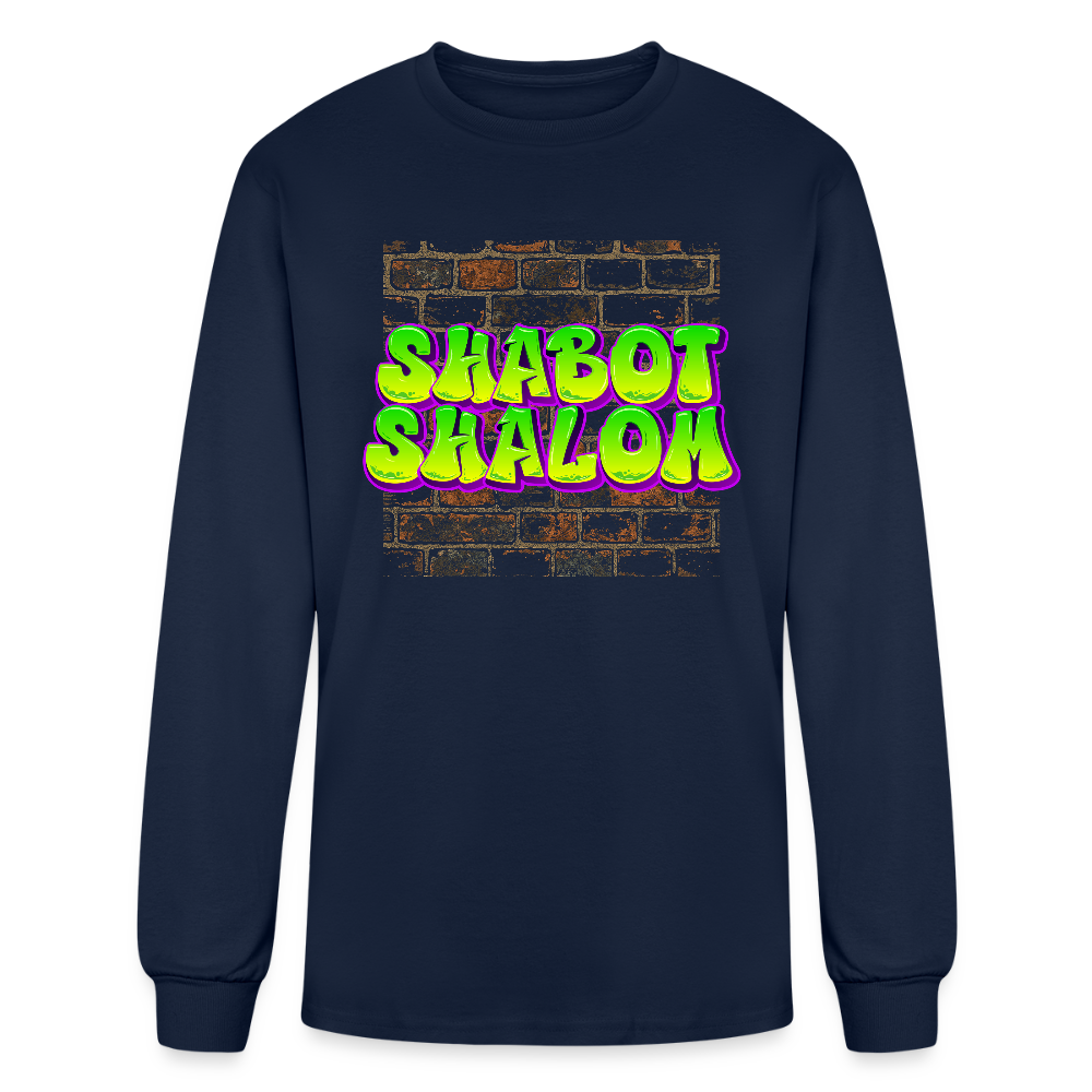 Shabot Shalom Brick 770 Graffiti Men's Long Sleeve T-Shirt - navy