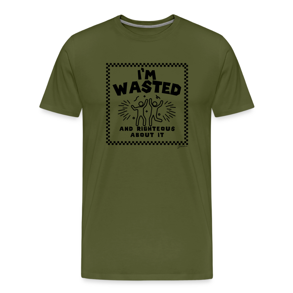 Wasted & Righteous Men's Premium T-Shirt - olive green