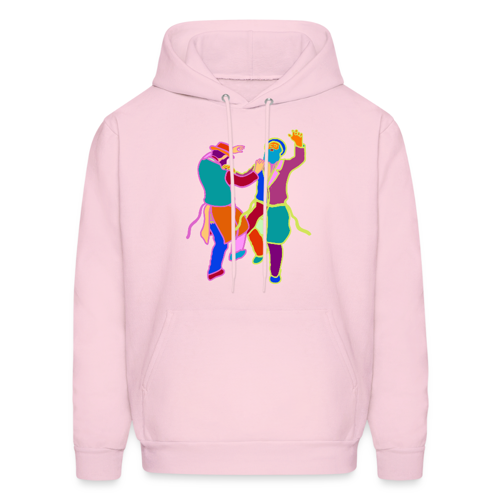 Colorful Dancing Rabbis Men's Hoodie - pale pink